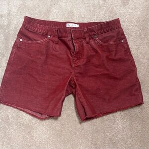 Rust Corduroy Shorts